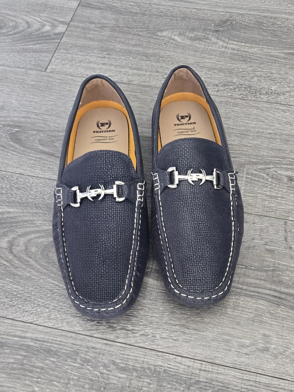 Phat Farm Comfort Tech Navy Horsebit Driving Loafers Men’s Size 13 # 694